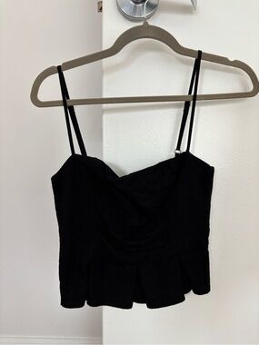FARM Rio Black Spaghetti Strap Peplum Camisole